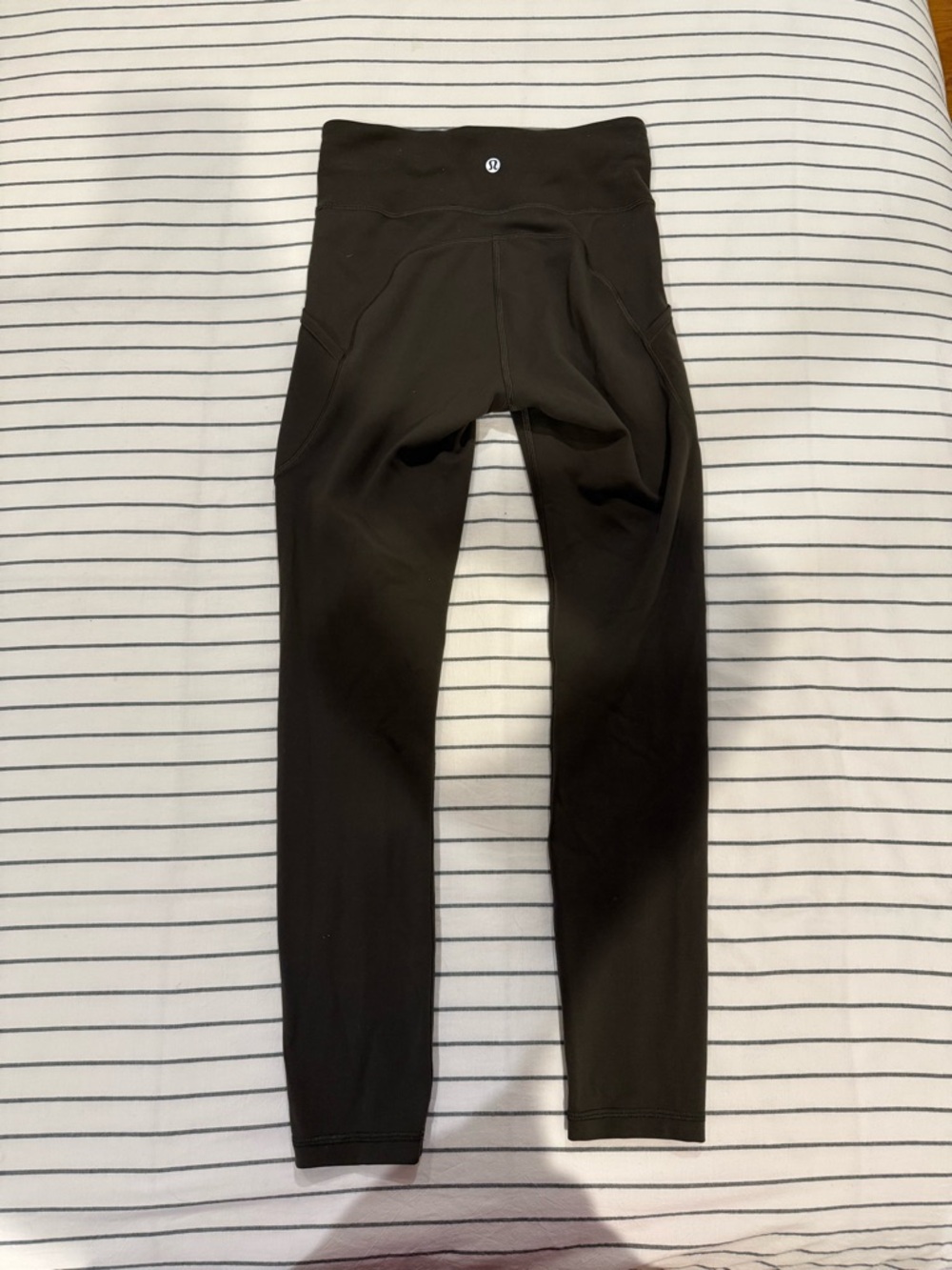 lululemon Pocket Leggings (size 4, 25”) dark olive green